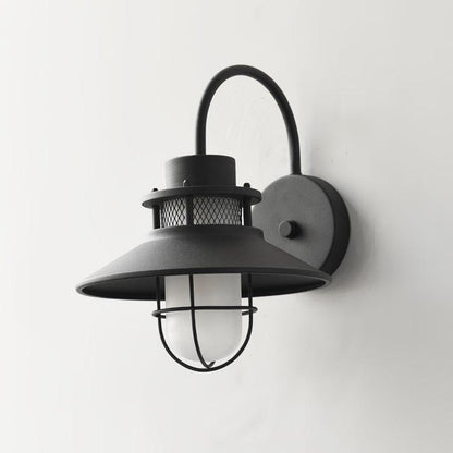 Utomhusvägglampa Industriell Svart | Gallerdesign Metall | E27 Vägglykta | IP44 Vattentålig