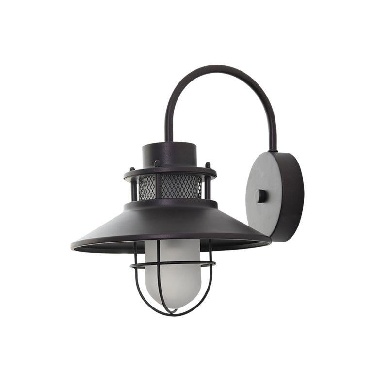 Utomhusvägglampa Industriell Svart | Gallerdesign Metall | E27 Vägglykta | IP44 Vattentålig