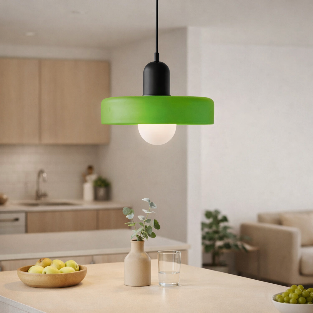 Fjolyn | Taklampa i Bauhaus-inspirerad Färgat Glas för Inomhusbruk