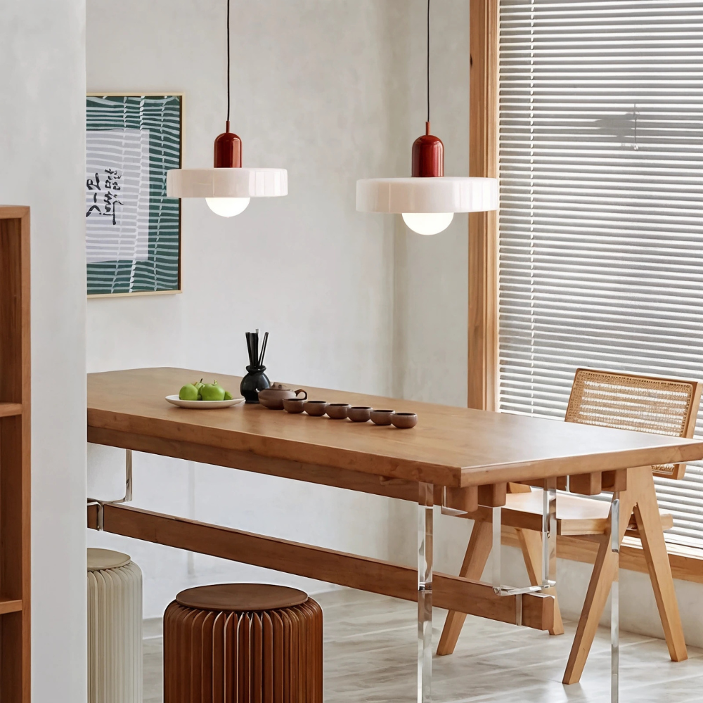 Fjolyn | Taklampa i Bauhaus-inspirerad Färgat Glas för Inomhusbruk