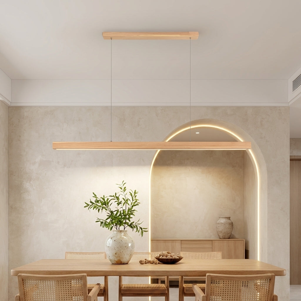 Linor | Linear Pendant Lamp in Solid Wood