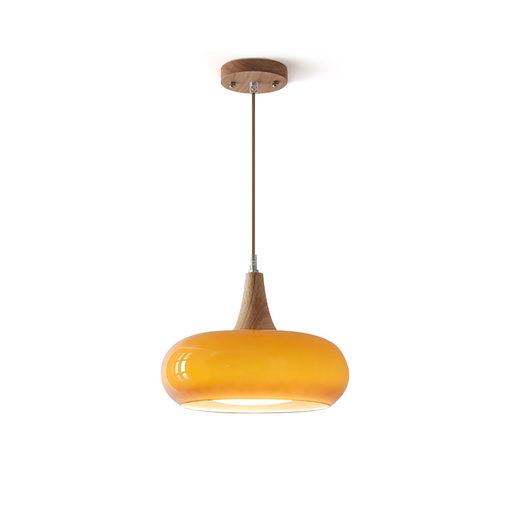 Pendellampa Skandinavisk i Glas och Metall | Orange eller Vit Glasskärm | 1, 2 eller 3 Lampor | E27