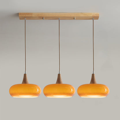 Pendellampa Skandinavisk i Glas och Metall | Orange eller Vit Glasskärm | 1, 2 eller 3 Lampor | E27