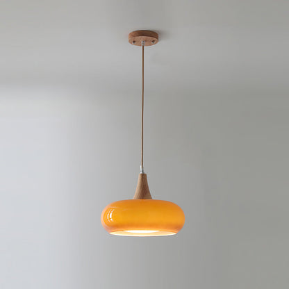 Pendellampa Skandinavisk i Glas och Metall | Orange eller Vit Glasskärm | 1, 2 eller 3 Lampor | E27