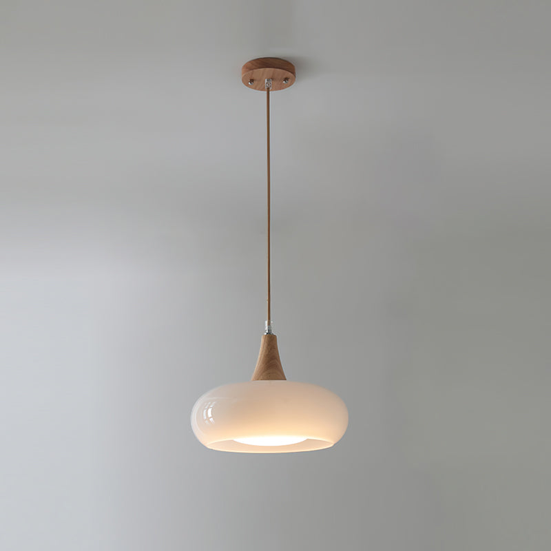 Pendellampa Skandinavisk i Glas och Metall | Orange eller Vit Glasskärm | 1, 2 eller 3 Lampor | E27