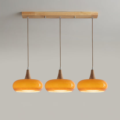 Pendellampa Skandinavisk i Glas och Metall | Orange eller Vit Glasskärm | 1, 2 eller 3 Lampor | E27