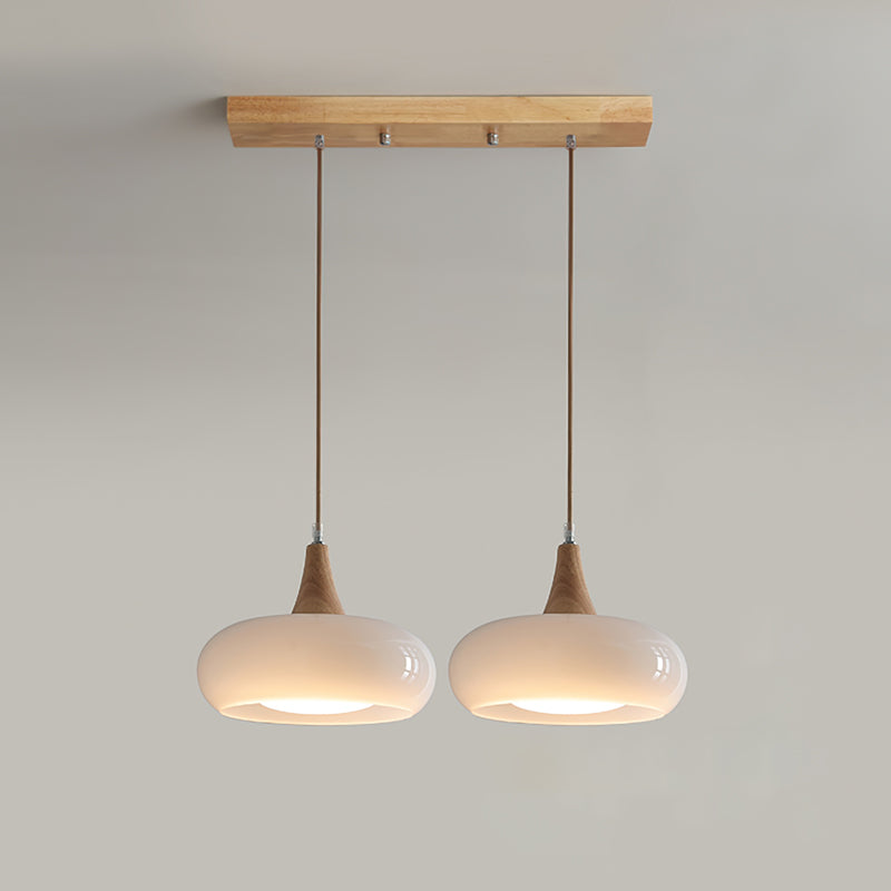 Pendellampa Skandinavisk i Glas och Metall | Orange eller Vit Glasskärm | 1, 2 eller 3 Lampor | E27