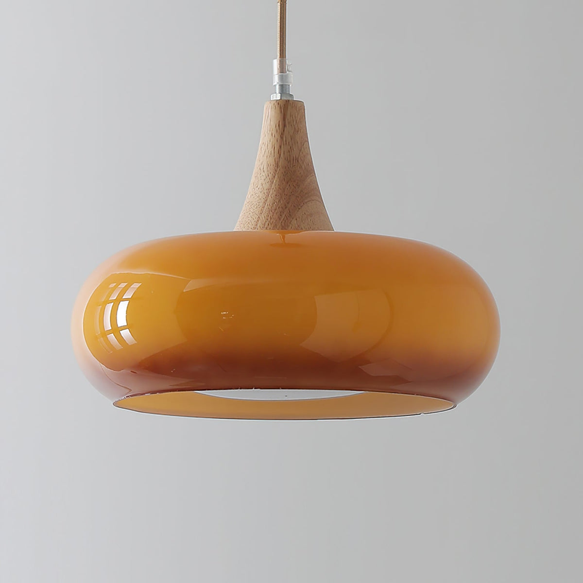 Pendellampa Skandinavisk i Glas och Metall | Orange eller Vit Glasskärm | 1, 2 eller 3 Lampor | E27