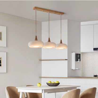 Pendellampa Skandinavisk i Glas och Metall | Orange eller Vit Glasskärm | 1, 2 eller 3 Lampor | E27