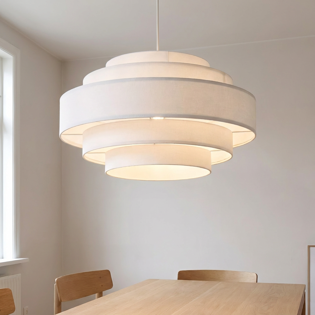 HelixDesign | Elegant Spiral Textil Taklampa för Vardagsrum och Sovrum 0