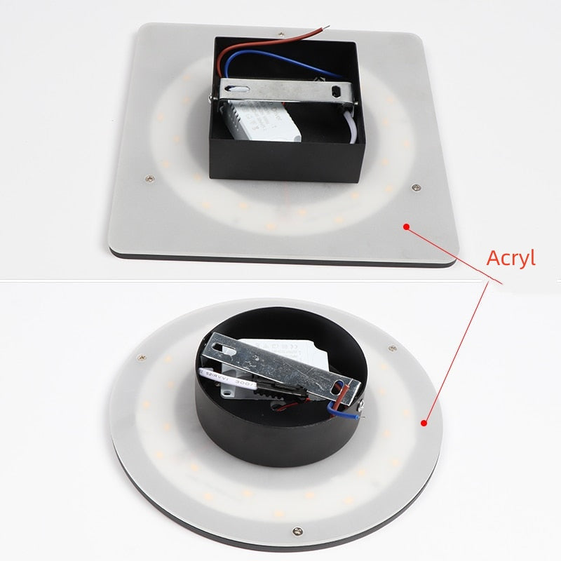 Außenwandleuchte LED | IP65 aus Schwarzem oder Weißem Metall | Rund oder Eckig | Mit oder Ohne Bewegungssensor