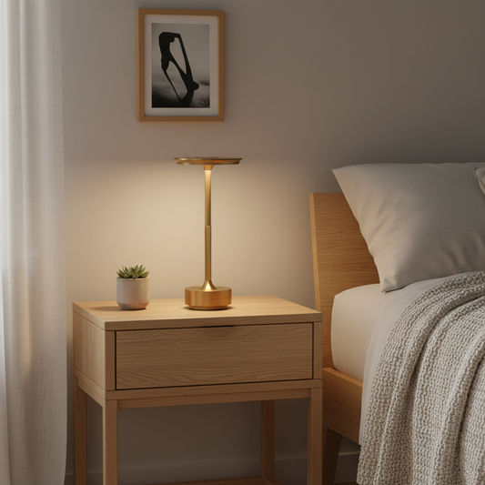 Elegant Liten Bordslampa LED i Metall – Mjuk Varm Belysning för Inomhusbruk - 1