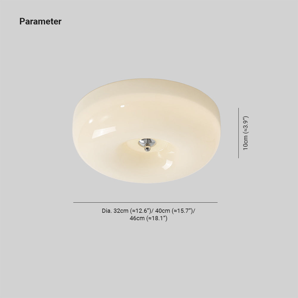 Taklampa Plafond i Glas | Vintage Rund Skärm i 3 Färger | Dimbar LED med 3 Ljusfärger | Ø 32–46 cm
