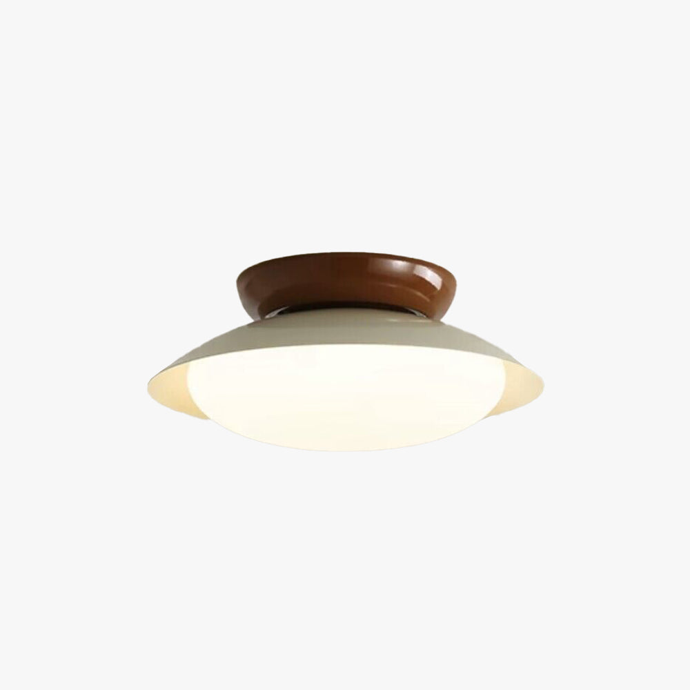 Deckenleuchte LED im Retro-Stil | Schalenförmige Deckenlampe in Braun, Grün, Beige oder Chrom | Dimmbar oder 3 Lichtfarben