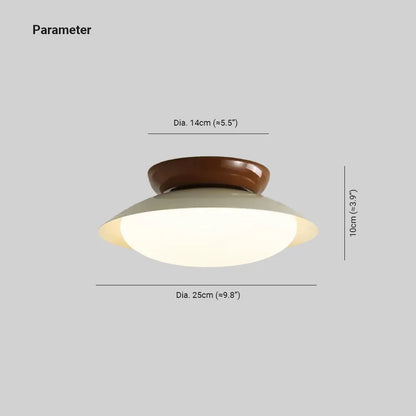 Deckenleuchte LED im Retro-Stil | Schalenförmige Deckenlampe in Braun, Grün, Beige oder Chrom | Dimmbar oder 3 Lichtfarben