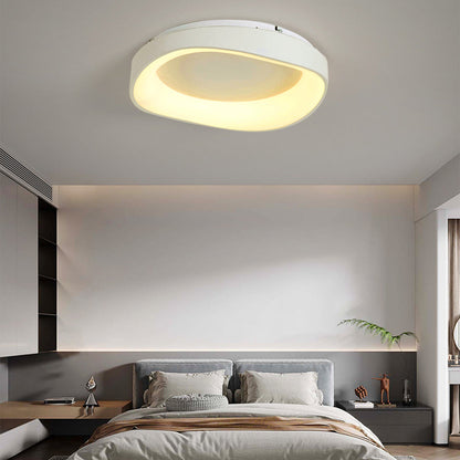 Deckenleuchte LED in Schalenform aus Weißem Metall und Acryl | 3 Lichtfarben | 40, 50 oder 110 cm | Für das Wohnzimmer