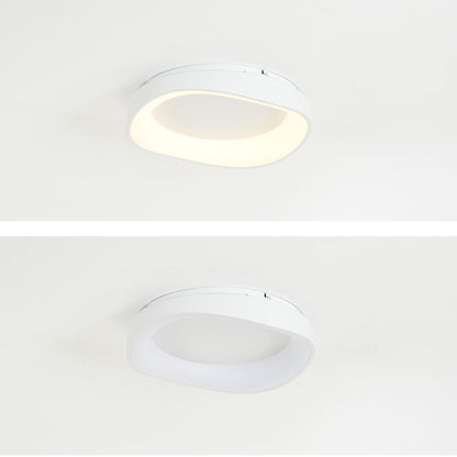 Deckenleuchte LED in Schalenform aus Weißem Metall und Acryl | 3 Lichtfarben | 40, 50 oder 110 cm | Für das Wohnzimmer