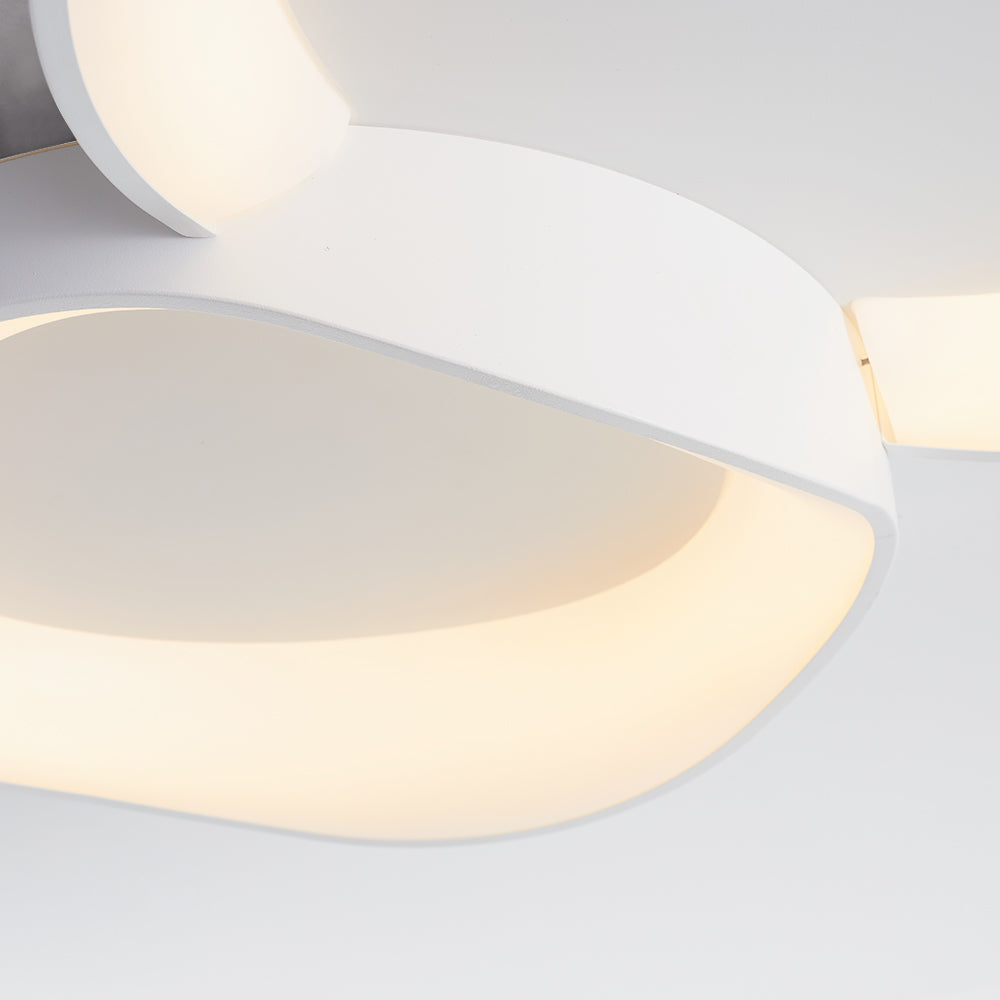 Deckenleuchte LED in Schalenform aus Weißem Metall und Acryl | 3 Lichtfarben | 40, 50 oder 110 cm | Für das Wohnzimmer