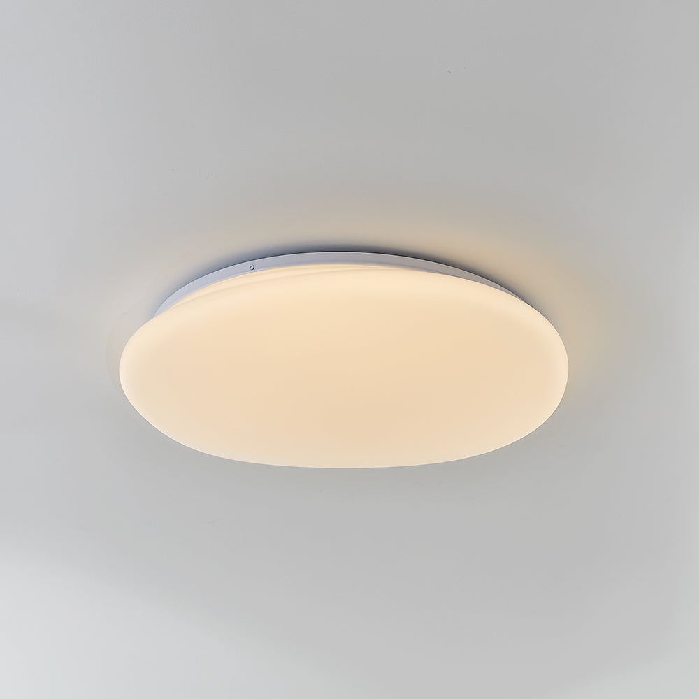 Deckenleuchte LED in Steinform | Weiße Deckenlampe mit unregelmäßig runder Form | 3 Lichtfarben | 3 Größen
