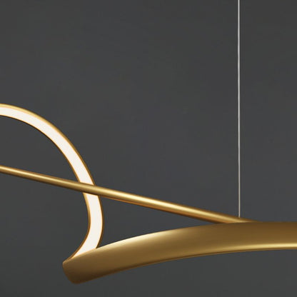 Pendellampa Matbord | Vågformad LED i Guld eller Svart | 3 Färgtemperaturer eller Dimbar | 120–140 cm