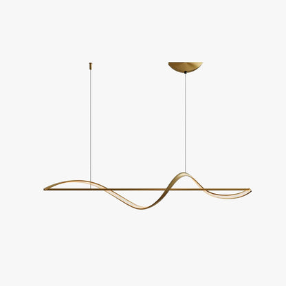 Pendellampa Matbord | Vågformad LED i Guld eller Svart | 3 Färgtemperaturer eller Dimbar | 120–140 cm