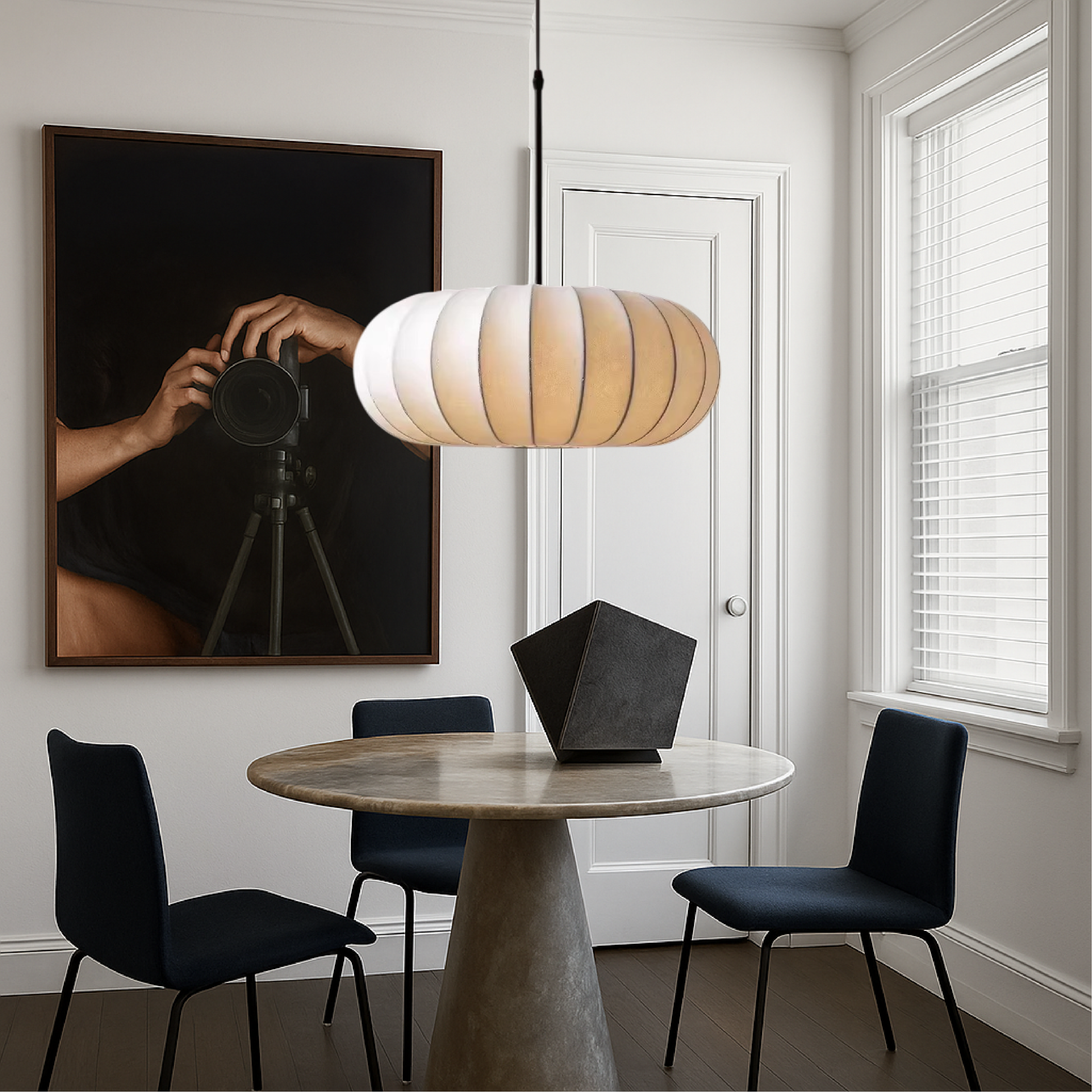 Lurvik | Pendellampa med Textil Lampskärm för Inomhusbruk