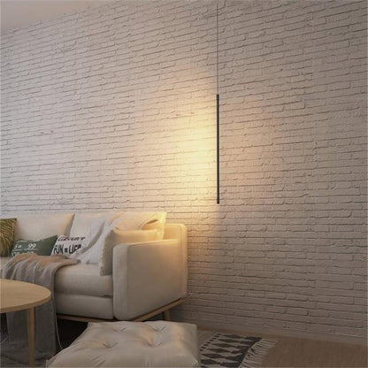 Pendellampa Sovrum | Linjär LED i Svart Metall och Akryl | 3 Ljusfärger | 50–100 cm