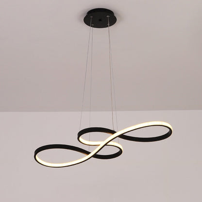Pendellampa Matbord | Linjär LED Inspirerad av Noter | Svart, Vit eller Guld | 75–100 cm
