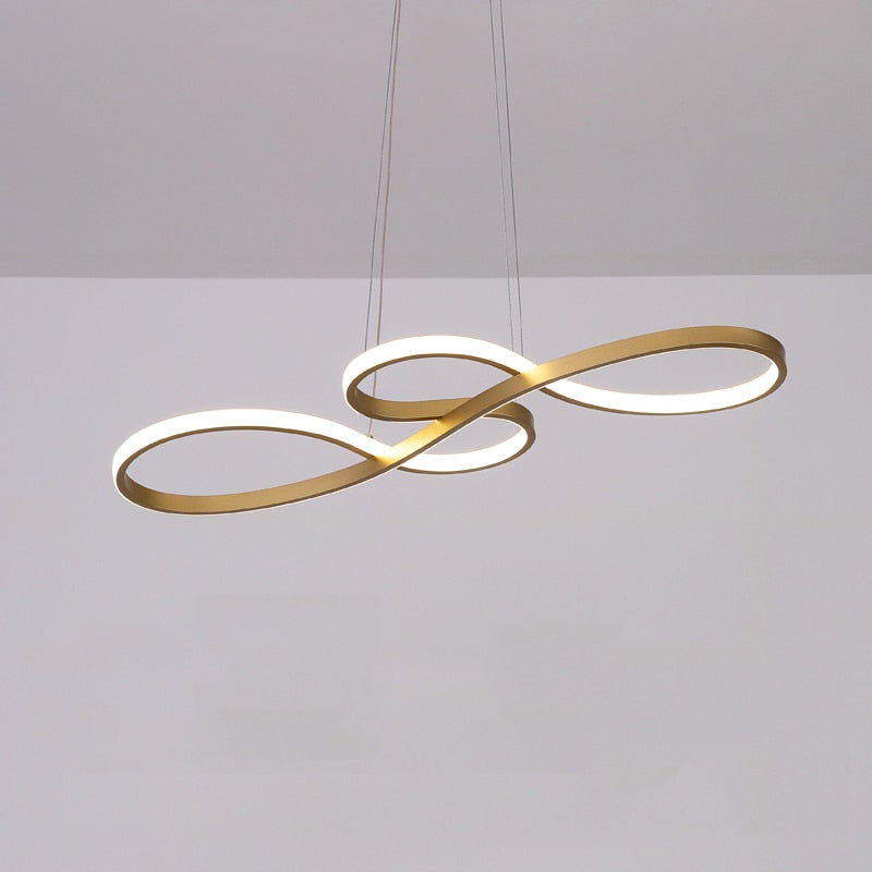 Pendellampa Matbord | Linjär LED Inspirerad av Noter | Svart, Vit eller Guld | 75–100 cm