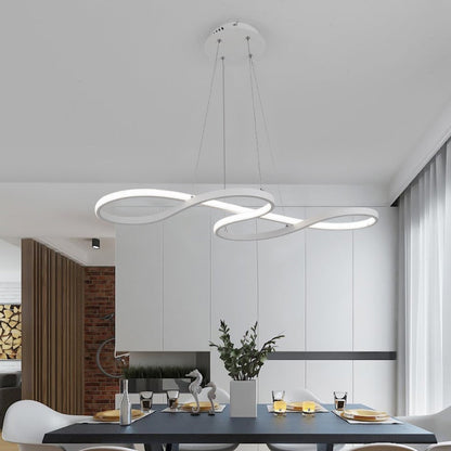 Pendellampa Matbord | Linjär LED Inspirerad av Noter | Svart, Vit eller Guld | 75–100 cm
