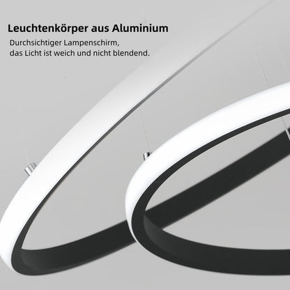 Pendelleuchte mit Ringen LED | Schwarz, Weiß, Kaffeebraun oder Gold | 2–4 Ringe | Ø 20–80 cm