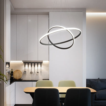 Pendelleuchte mit Ringen LED | Schwarz, Weiß, Kaffeebraun oder Gold | 2–4 Ringe | Ø 20–80 cm