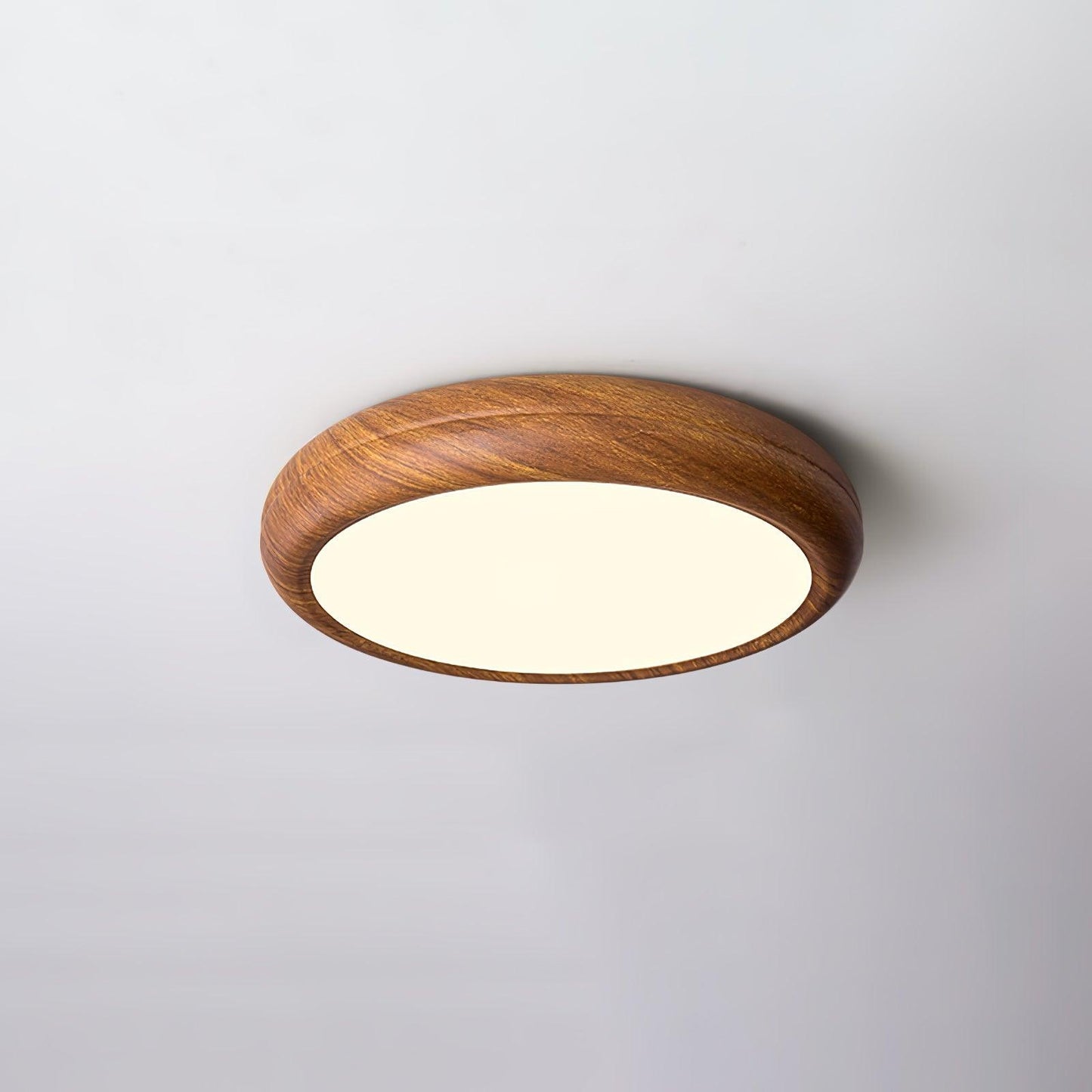 Taklampa i trädekor med akrylskärm | dimbar LED 18–36 W | Ø 28–48 cm | valnöt eller vit ek