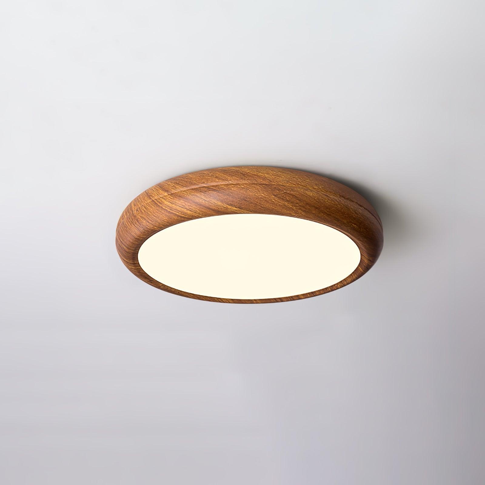 Taklampa i trädekor med akrylskärm | dimbar LED 18–36 W | Ø 28–48 cm | valnöt eller vit ek
