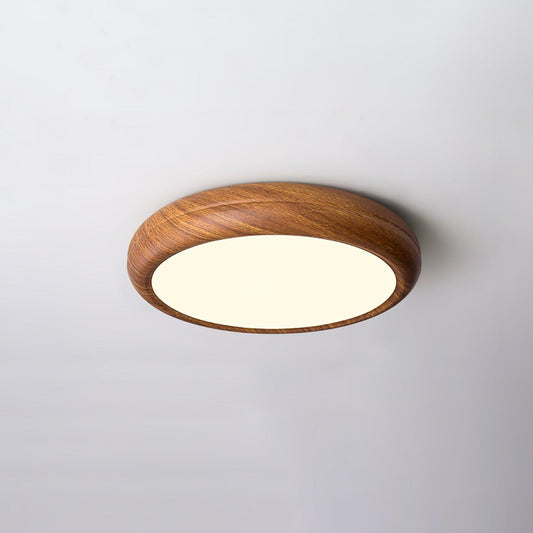 Taklampa i trädekor med akrylskärm | dimbar LED 18–36 W | Ø 28–48 cm | valnöt eller vit ek
