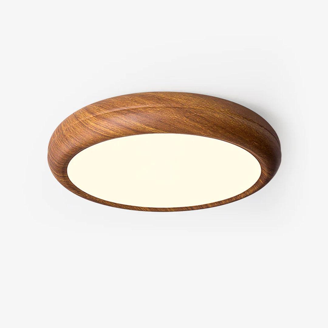 Taklampa i trädekor med akrylskärm | dimbar LED 18–36 W | Ø 28–48 cm | valnöt eller vit ek