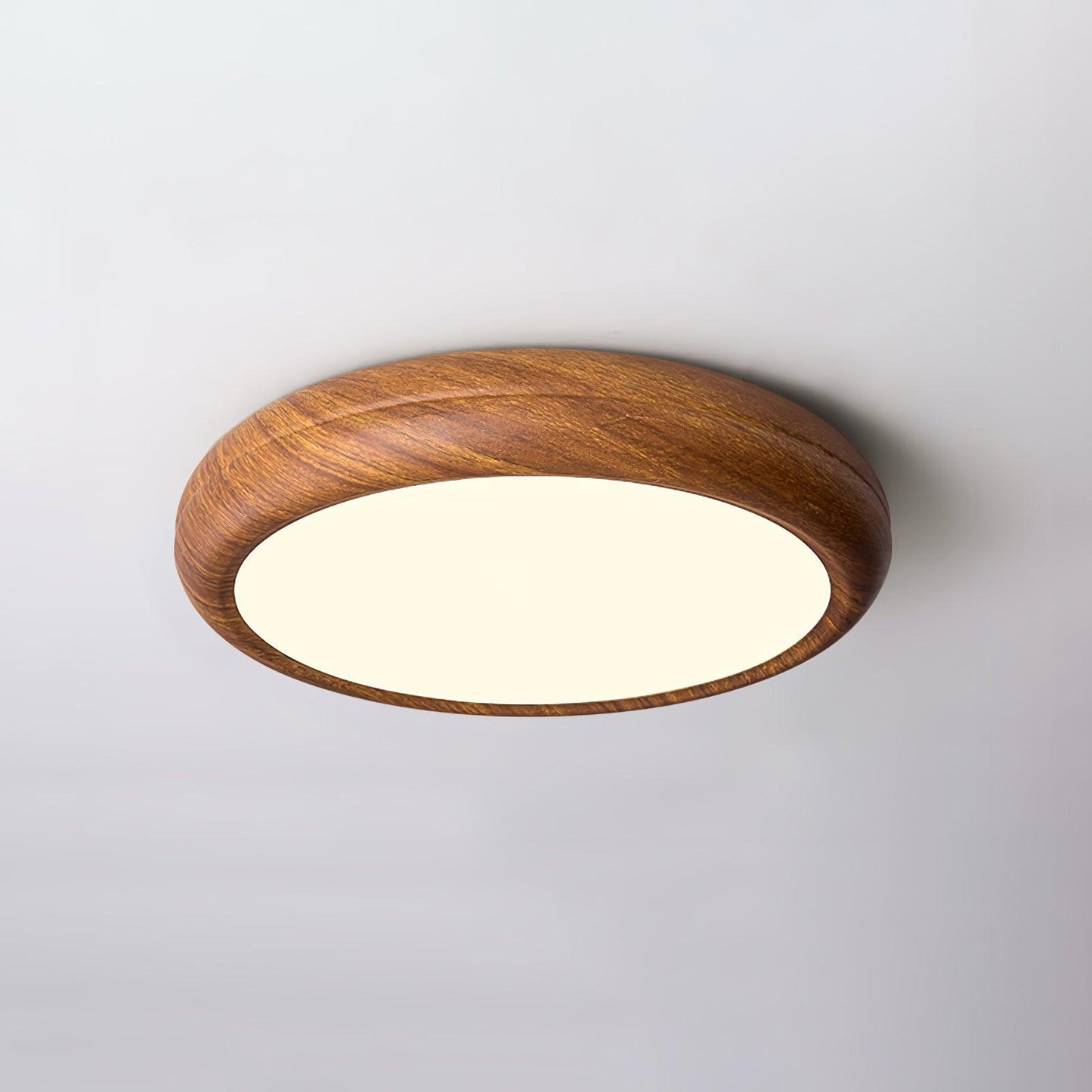 Taklampa i trädekor med akrylskärm | dimbar LED 18–36 W | Ø 28–48 cm | valnöt eller vit ek