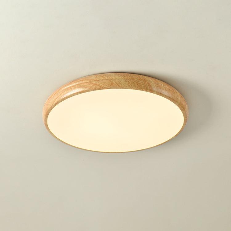 Taklampa i trädekor med akrylskärm | dimbar LED 18–36 W | Ø 28–48 cm | valnöt eller vit ek