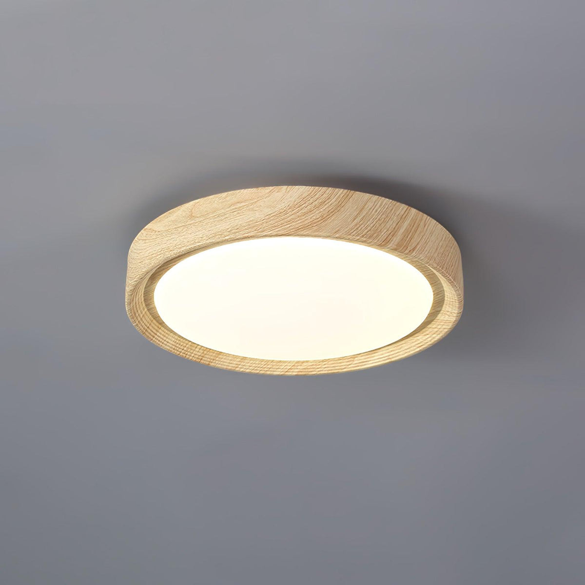 Taklampa i trädekor med akrylskärm | dimbar LED 18–36 W | Ø 28–48 cm | valnöt eller vit ek