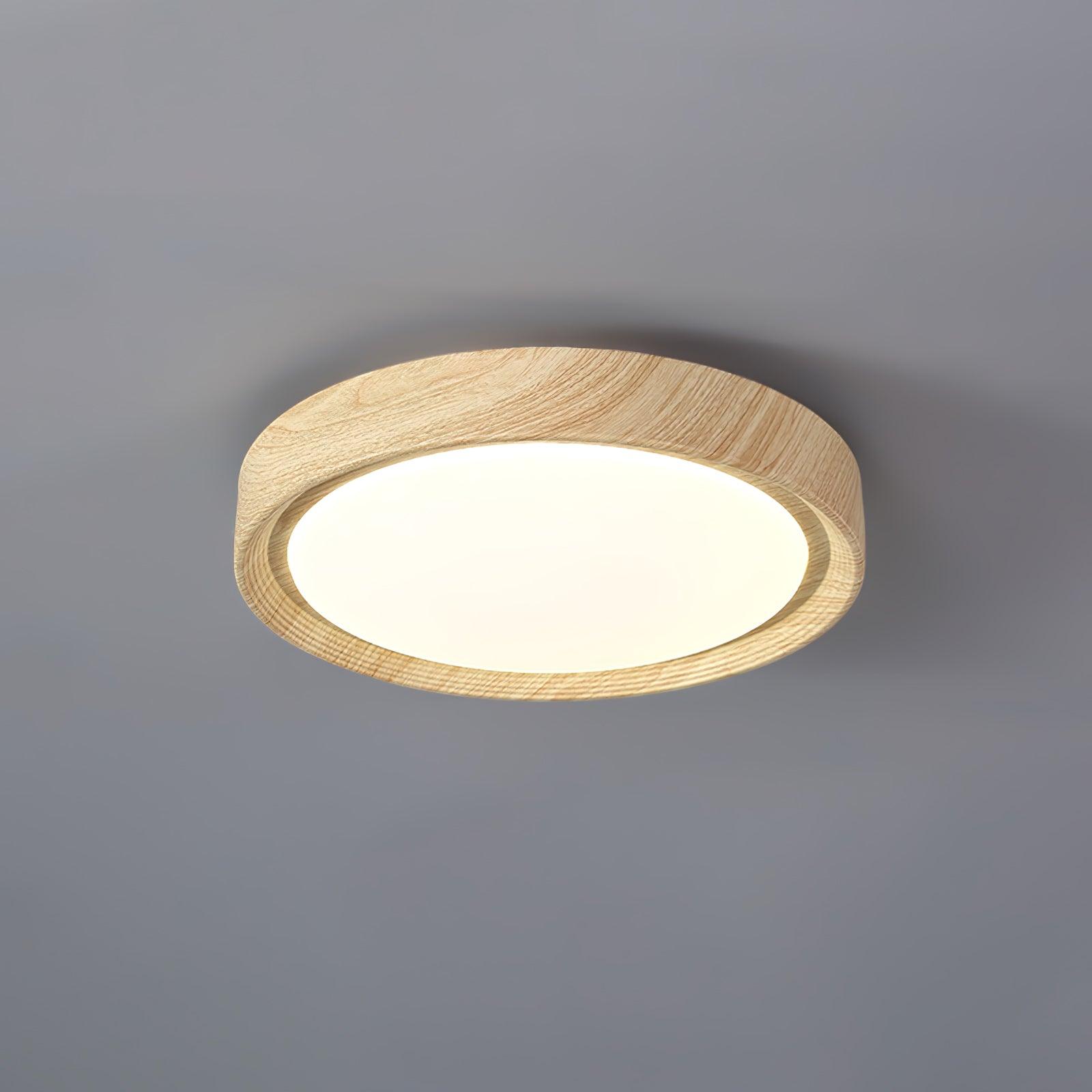 Taklampa i trädekor med akrylskärm | dimbar LED 18–36 W | Ø 28–48 cm | valnöt eller vit ek