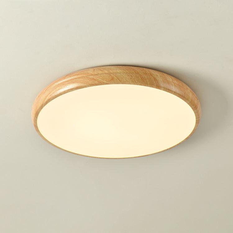 Taklampa i trädekor med akrylskärm | dimbar LED 18–36 W | Ø 28–48 cm | valnöt eller vit ek