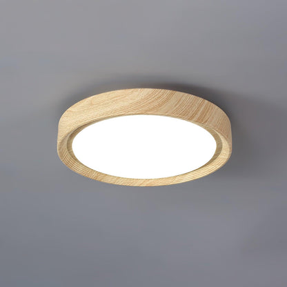 Taklampa i trädekor med akrylskärm | dimbar LED 18–36 W | Ø 28–48 cm | valnöt eller vit ek