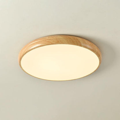 Taklampa i trädekor med akrylskärm | dimbar LED 18–36 W | Ø 28–48 cm | valnöt eller vit ek