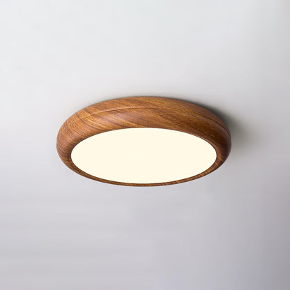 Taklampa i trädekor med akrylskärm | dimbar LED 18–36 W | Ø 28–48 cm | valnöt eller vit ek