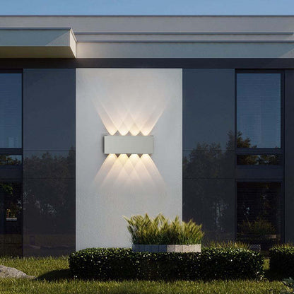 Außenwandleuchte | Rechteckige LED | IP65 wasserdicht | Licht nach oben und unten | Terrasse und Garten