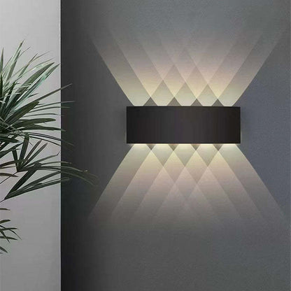 Außenwandleuchte | Rechteckige LED | IP65 wasserdicht | Licht nach oben und unten | Terrasse und Garten