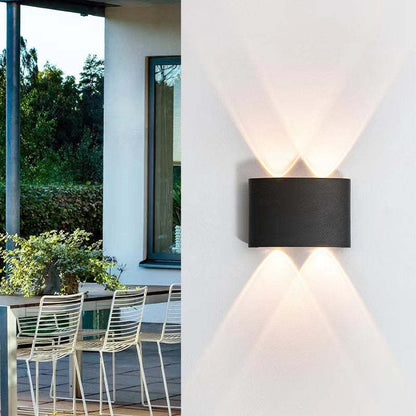 Außenwandleuchte | Rechteckige LED | IP65 wasserdicht | Licht nach oben und unten | Terrasse und Garten
