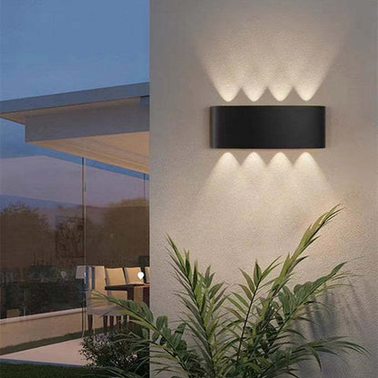 Außenwandleuchte | Rechteckige LED | IP65 wasserdicht | Licht nach oben und unten | Terrasse und Garten