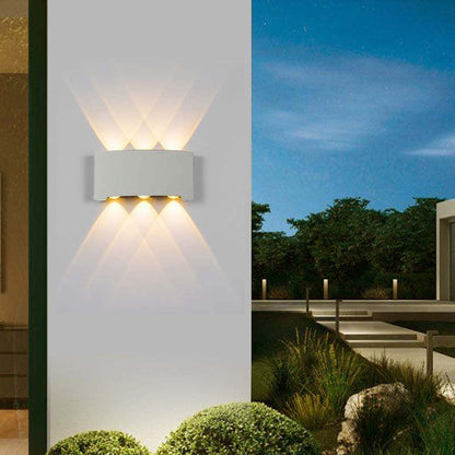 Außenwandleuchte | Rechteckige LED | IP65 wasserdicht | Licht nach oben und unten | Terrasse und Garten