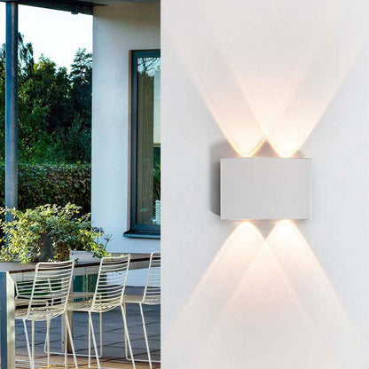 Außenwandleuchte | Rechteckige LED | IP65 wasserdicht | Licht nach oben und unten | Terrasse und Garten